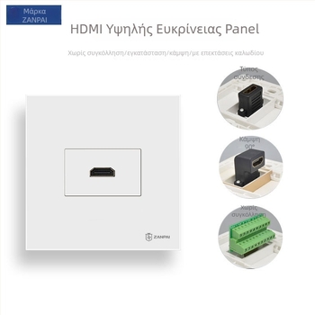 Zanpai πάνελ HDMI τύπου 86 κρυφό ενσωματωμένο για τοίχο, HDMI 2.0, 4K, πρίζα τοίχου, Εθνικό Πρότυπο