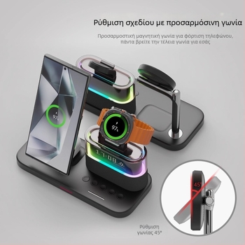 SIKAI 3-σε-1 Ασύρματος Φορτιστής για Samsung Galaxy Watch8/7/5/4 — Μέγ. 18W, QC4.0, Επιτραπέζιο Στάντ