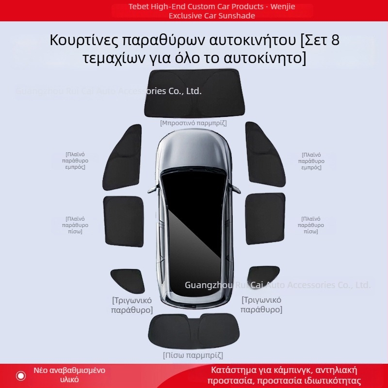 Συμβατό με Wenjie M5/M7/M8/M9 — Σκίαστρο παραθύρων και κουρτίνα ιδιωτικότητας για πλευρικά παράθυρα, πλήρης προστασία από τον ήλιο και μόνωση θερμότητας, πάνελ κατασκήνωσης