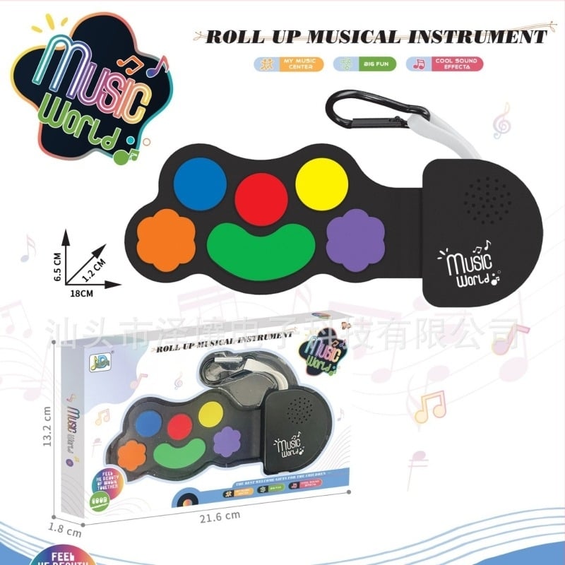 12‑κλειδιά ηλεκτρονικό πληκτρολόγιο, σώμα από σιλικόνη, πολυφωνία 16 φωνών, κάτω από 100 τόνους, μέχρι 10 demo τραγούδια.