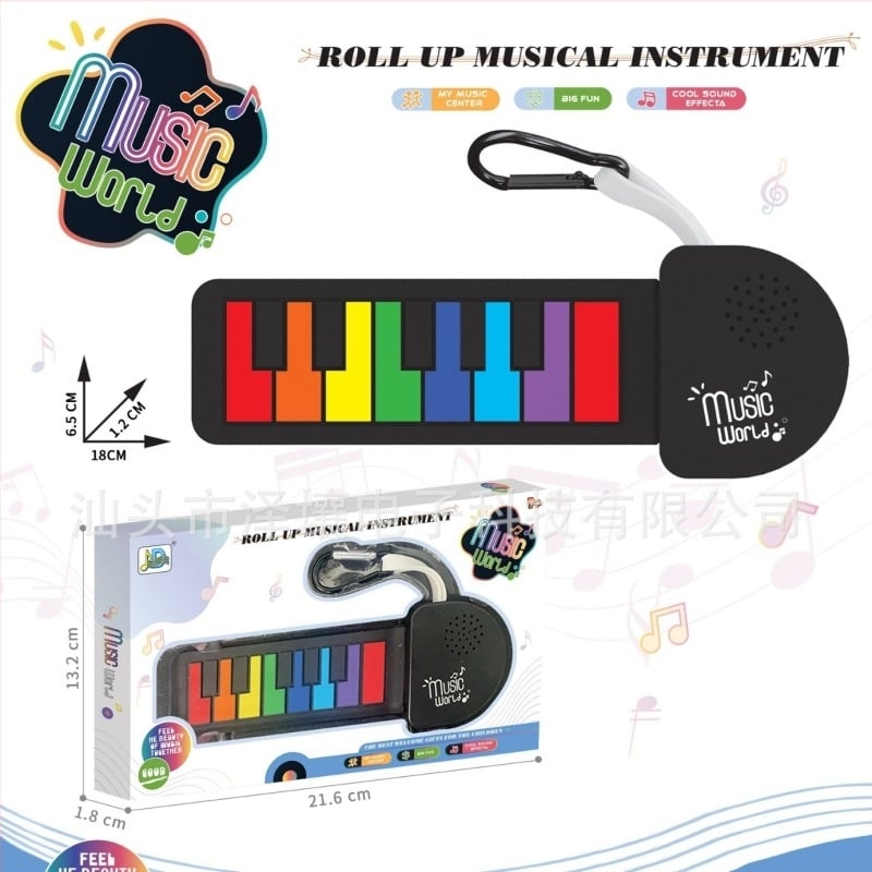 12‑κλειδιά ηλεκτρονικό πληκτρολόγιο, σώμα από σιλικόνη, πολυφωνία 16 φωνών, κάτω από 100 τόνους, μέχρι 10 demo τραγούδια.