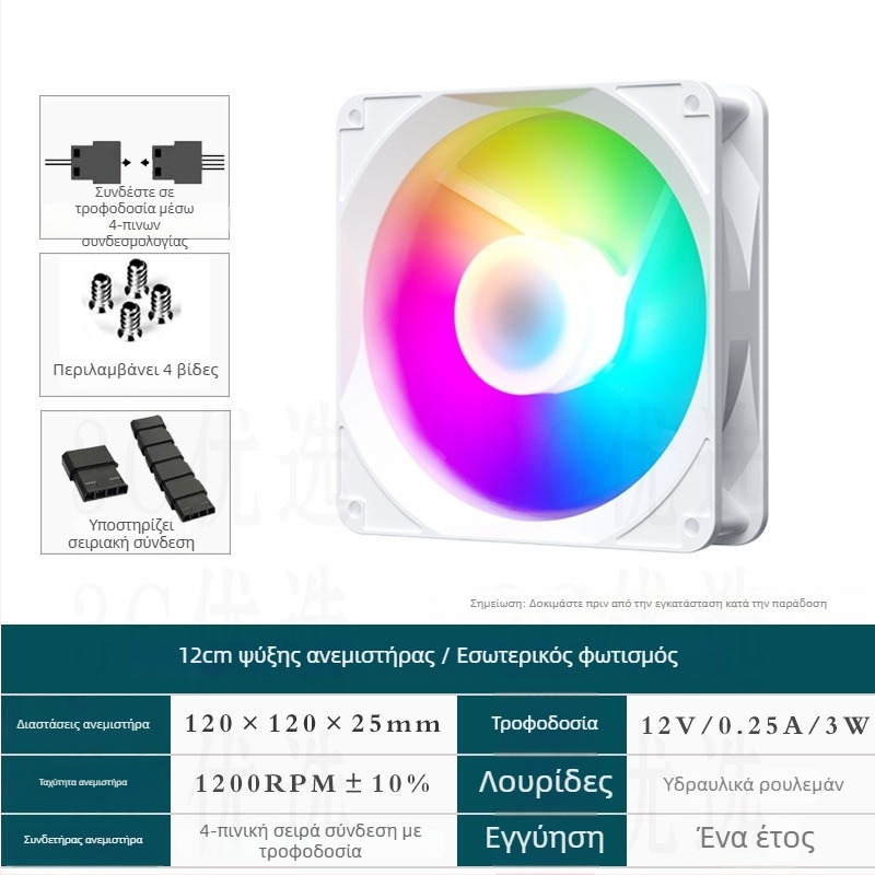 Ανεμιστήρας ψύξης φορητού με RGB φωτισμό για περίβλημα φορητού, αερόψυξη