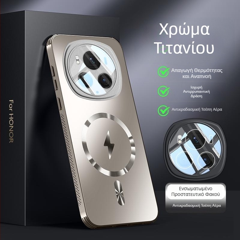 Θήκη για Honor Magic6 με πλήρες κάλυμμα και φιλμ φακού, ασύρματος μαγνήτης, ματ φινίρισμα, ψύξη