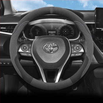 Κάλυμμα τιμονιού από σουέντ, γενικής εφαρμογής, αθλητικό στυλ, για όλες τις εποχές, με δυνατότητα προσαρμογής