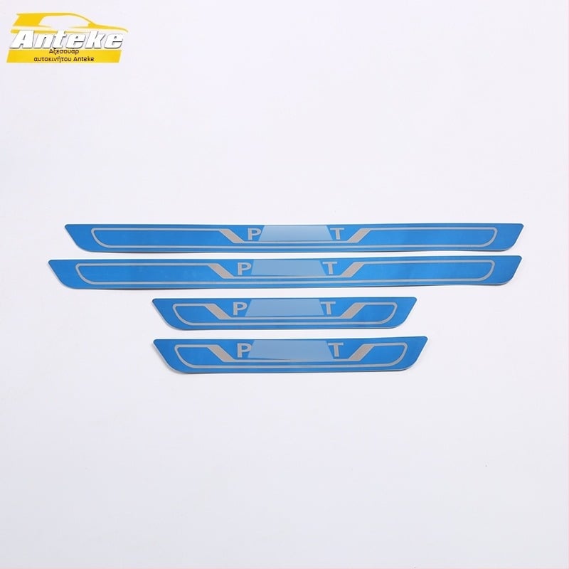 Ράγα κατωφλίου Passat από ανοξείδωτο ατσάλι, με πεζοπορικό υποδοχής και προστασία πορτμπαγκάζ από κρούσεις; Διαθέσιμη παραμετροποίηση επεξεργασίας; χωρίς εκτυπωμένο λογότυπο; αδειοδοτούμενη ιδιωτική ετικέτα