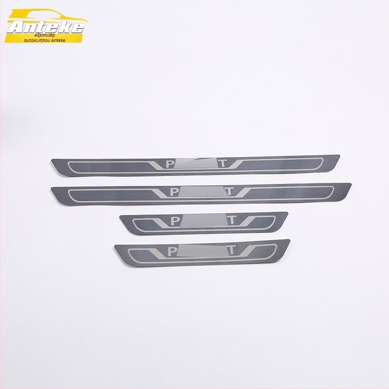 Ράγα κατωφλίου Passat από ανοξείδωτο ατσάλι, με πεζοπορικό υποδοχής και προστασία πορτμπαγκάζ από κρούσεις; Διαθέσιμη παραμετροποίηση επεξεργασίας; χωρίς εκτυπωμένο λογότυπο; αδειοδοτούμενη ιδιωτική ετικέτα