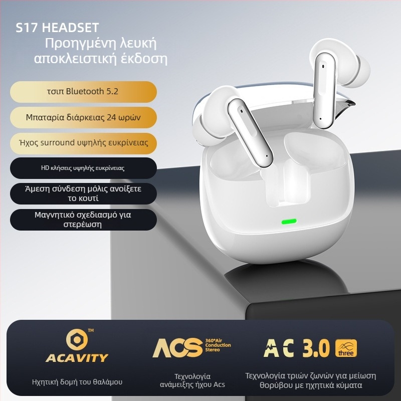 In-Ear Bluetooth ακουστικά με μείωση θορύβου, αθλητικά, μπαταρία 0-4 ώρες, εμβέλεια 10 μ