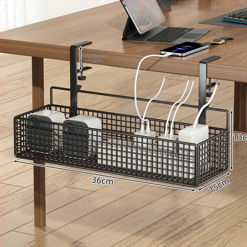 Οργανωτής καλωδίων κάτω από το γραφείο, χωρίς διάτρηση (Υλικό: μέταλλο; Στυλ: δημιουργικότητα; Κυκλοφόρησε: Χειμώνας 2017; Χώροι αποθήκευσης: Επιφάνεια γραφείου, Υπνοδωμάτιο, Καθιστικό)
