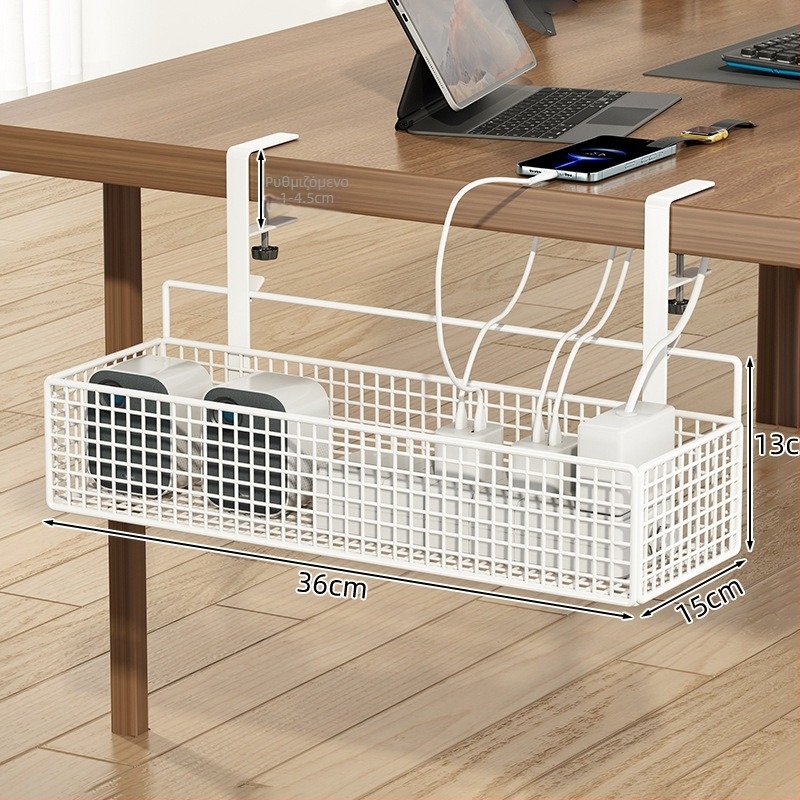 Οργανωτής καλωδίων κάτω από το γραφείο, χωρίς διάτρηση (Υλικό: μέταλλο; Στυλ: δημιουργικότητα; Κυκλοφόρησε: Χειμώνας 2017; Χώροι αποθήκευσης: Επιφάνεια γραφείου, Υπνοδωμάτιο, Καθιστικό)