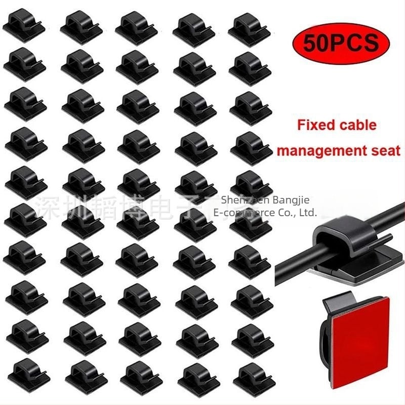 Κλιπ καλωδίων για Dash Cam, ABS, σταθερή δέσμευση καλωδίων, εγκατάσταση χωρίς τρύπες, συσκευασία 50/100