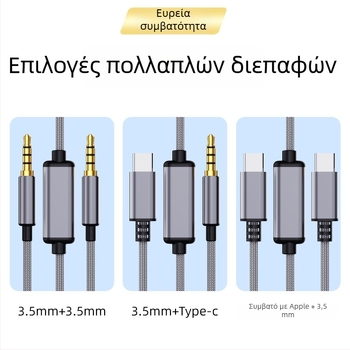 Akinno Καλώδιο ήχου Type-C προς 3,5 mm για κινητές συσκευές με Ψηφιακό ήχο υψηλής ευκρίνειας για καταγραφή και αναπαραγωγή ήχου