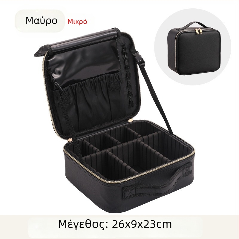 Τσαντάκι καλλυντικών μεγάλης χωρητικότητας, φορητή επαγγελματική τσάντα μακιγιά, αδιάβροχη και ανθεκτική σε κραδασμούς, PU εξωτερικό υλικό, επένδυση πολυεστέρα, μάρκα Golden Camellia