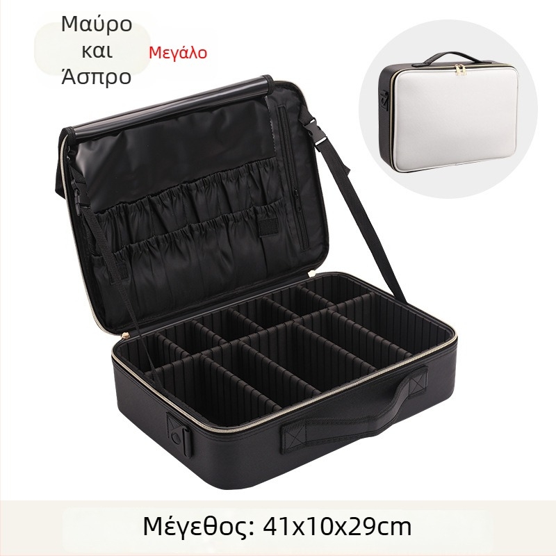 Τσαντάκι καλλυντικών μεγάλης χωρητικότητας, φορητή επαγγελματική τσάντα μακιγιά, αδιάβροχη και ανθεκτική σε κραδασμούς, PU εξωτερικό υλικό, επένδυση πολυεστέρα, μάρκα Golden Camellia