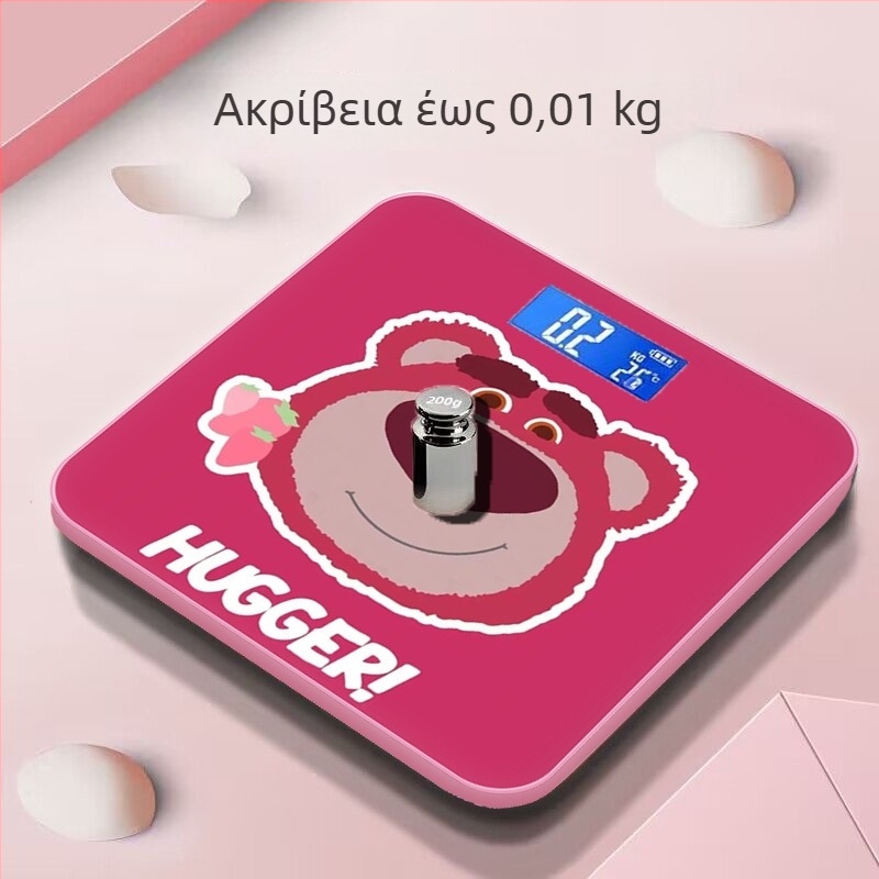 Ψηφιακή ζυγαριά σώματος, σε στυλ καρτούν, με USB επαναφορτιζόμενη ή μπαταρία, για οικιακή χρήση