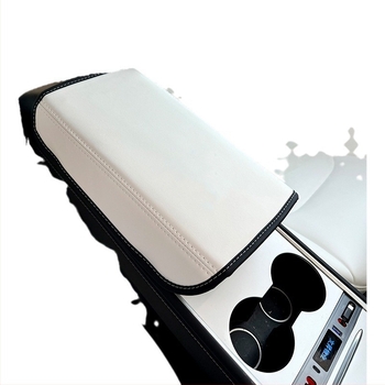 Δερμάτινο προστατευτικό για το υποβραχιόνιο της κεντρικής κονσόλας Tesla Model 3/Y, μάρκα Flower Jiao, παραμετροποιήσιμο