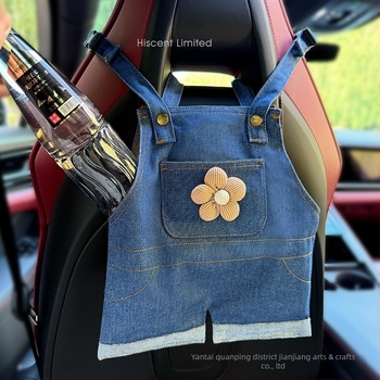 Κρεμαστή θήκη χαρτομάντηρων αυτοκινήτου για πίσω κάθισμα – υφασμάτινη, με λαβή