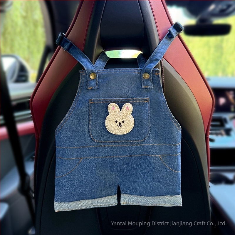 Κρεμαστή θήκη χαρτομάντηρων αυτοκινήτου για πίσω κάθισμα – υφασμάτινη, με λαβή