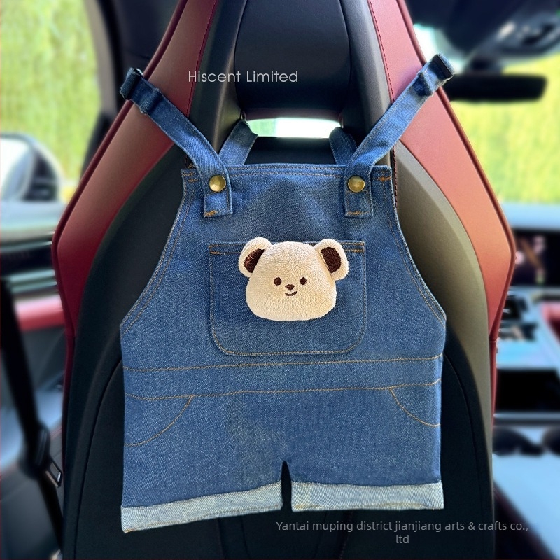 Κρεμαστή θήκη χαρτομάντηρων αυτοκινήτου για πίσω κάθισμα – υφασμάτινη, με λαβή