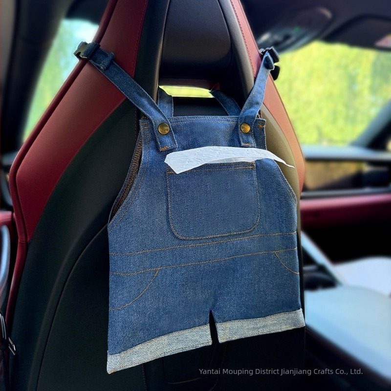 Κρεμαστή θήκη χαρτομάντηρων αυτοκινήτου για πίσω κάθισμα – υφασμάτινη, με λαβή