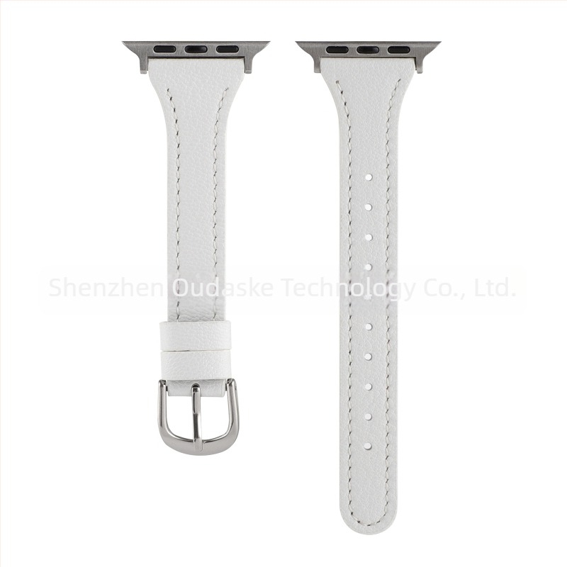 Λουράκι Apple Watch από γνήσιο δέρμα με υφή lychee, λεπτός σχεδιασμός, συμβατό με Apple Watch Series 4–8 και SE