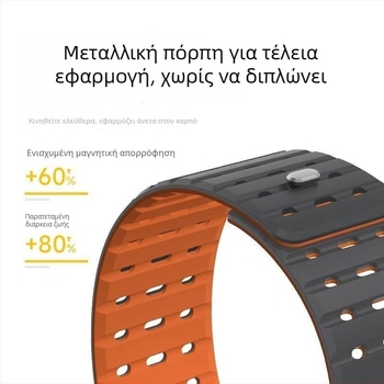 Μαγνητικό λουρί σιλικόνης για Apple Watch 10/9/8/7, αναπνεύσιμο αθλητικό στυλ