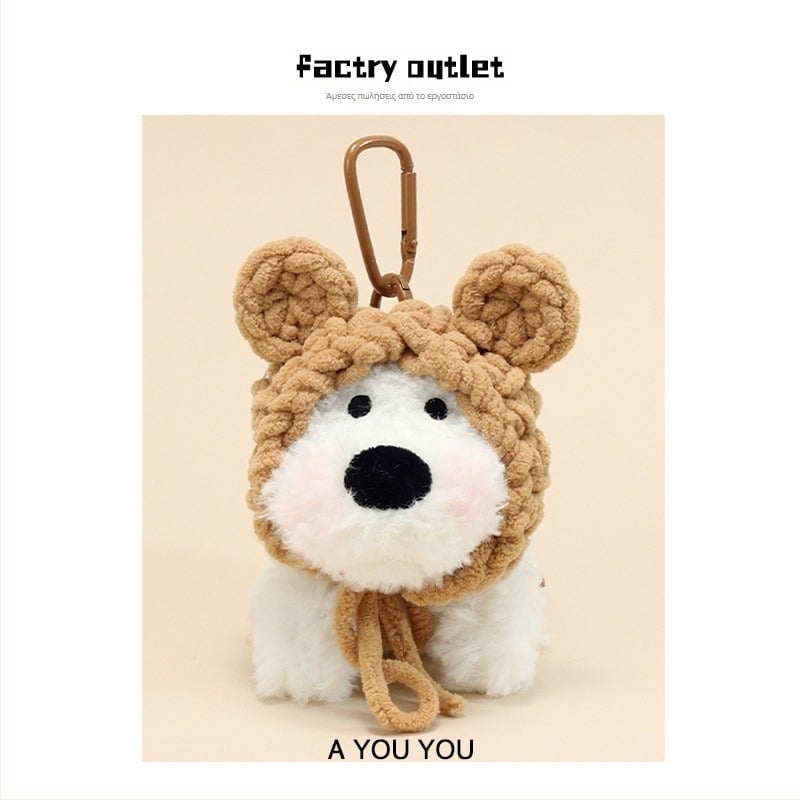 Κλειδοθήκη από plush σκύλου – Ουέστ Χάιλαντ Τερριερ, κοντή plush υφή, γέμισμα PP βαμβάκι, 14+ ετών