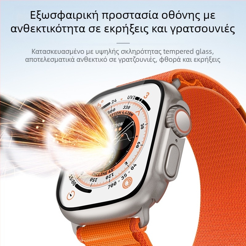 PC προστατευτικό περίβλημα για Apple Watch iWatchs10/8/7/SE με ενσωματωμένο προστατευτικό οθόνης