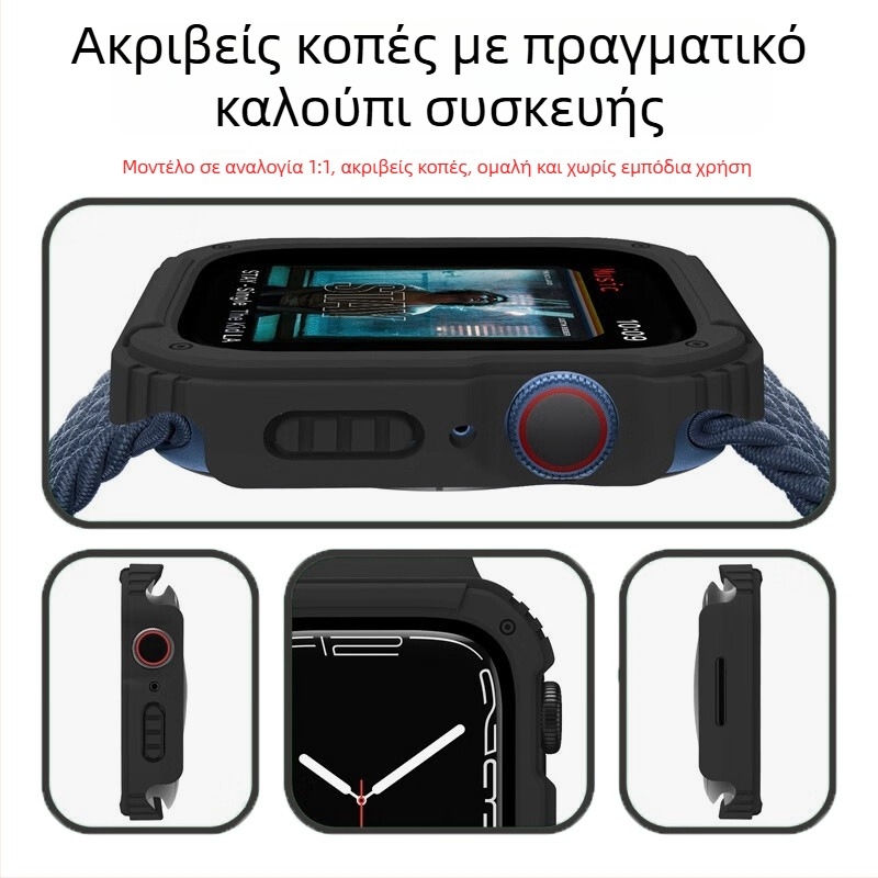 Θωρακισμένη θήκη Optimus Prime για Apple Watch - Ενσωματωμένο PC+TPU+Γυαλί περίβλημα με προστασία οθόνης; Ανεκτικότητα σε κραδασμούς, προστασία τεσσάρων γωνιών; Συμβατό με όλα τα μοντέλα Apple Watch