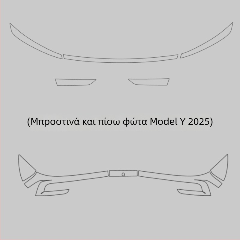 Φιλμ σκουρόχρωσης προβολέων και πίσω φώτων για Tesla Model Y / YL — φιλμ αλλαγής χρώματος, Μαύρος Πολεμιστής