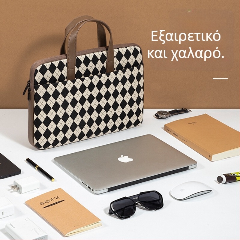BRINCH Καρό εσωτερική τσάντα για φορητό υπολογιστή με πολυεστερική επένδυση – ανθεκτική στη φθορά, απορρόφηση κραδασμών, μείωση βάρους