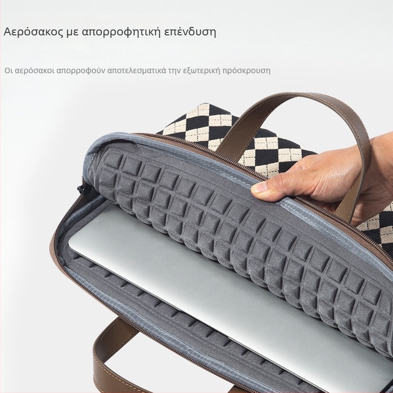 BRINCH Καρό εσωτερική τσάντα για φορητό υπολογιστή με πολυεστερική επένδυση – ανθεκτική στη φθορά, απορρόφηση κραδασμών, μείωση βάρους