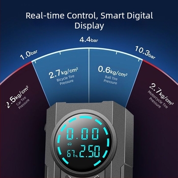 Ασύρματη φορητή αντλία αέρα αυτοκινήτου με έναν κύλινδρο, 14.8V, 120W, 4 BAR, 35 L/min, Ψηφιακή οθόνη
