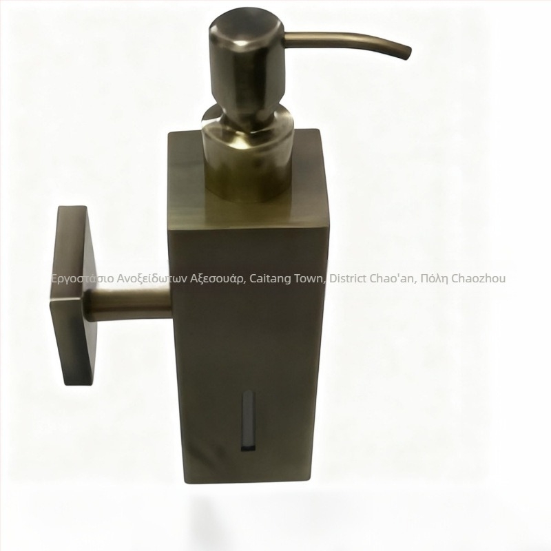 Δοσομετρητής σαπουνιού από ανοξείδωτο ατσάλι, φινίρισμα βουρτσισμένο, επίστρωση ανθεκτική σε υψηλές θερμοκρασίες, μηχανισμός πατήματος, εγκατάσταση χωρίς διάτρηση