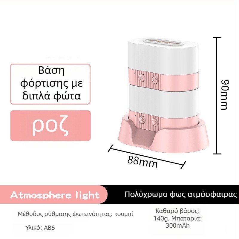 RGB μαγνητική επιτραπέζια λάμπα με επαναφορτιζόμενη USB μπαταρία και συνεχόμενη ρύθμιση φωτεινότητας για ατμοσφαιρικό φωτισμό