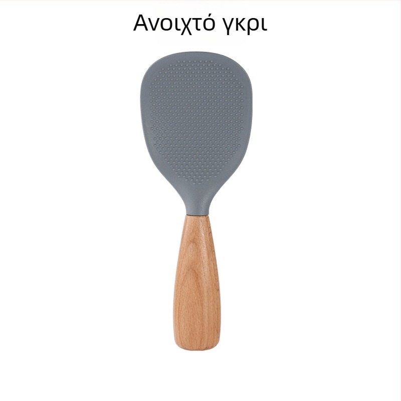 Σιλικόνο κουτάλι μαγειρικής με ξύλινο χερούλι, ανθεκτικό στη θερμοκρασία, πολυχρηστικό εργαλείο κουζίνας, μοντέρνος μινιμαλιστικός σχεδιασμός