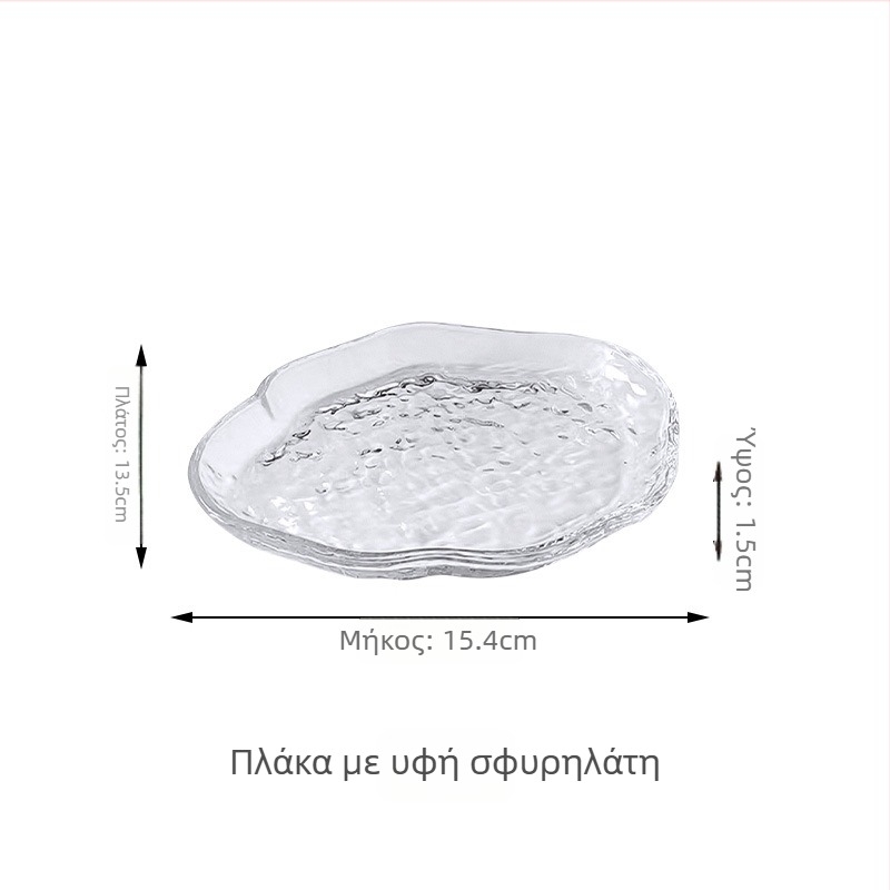 Σετ γυάλινων μπολ για επιδόρπιο, ακανόνιστο σχήμα, ιαπωνικό στυλ, μονόχρωμο σχέδιο