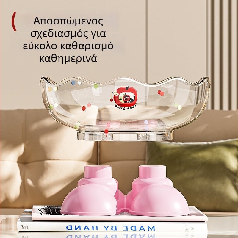 Feng shang πλαστικό πιάτο φρούτων — πολυλειτουργική λεκάνη πλυσίματος λαχανικών/φρούτων και πιάτο για σασίμι, στυλ Dopamine, αξεσουάρ σαλονιού, κυκλοφόρησε το 2025