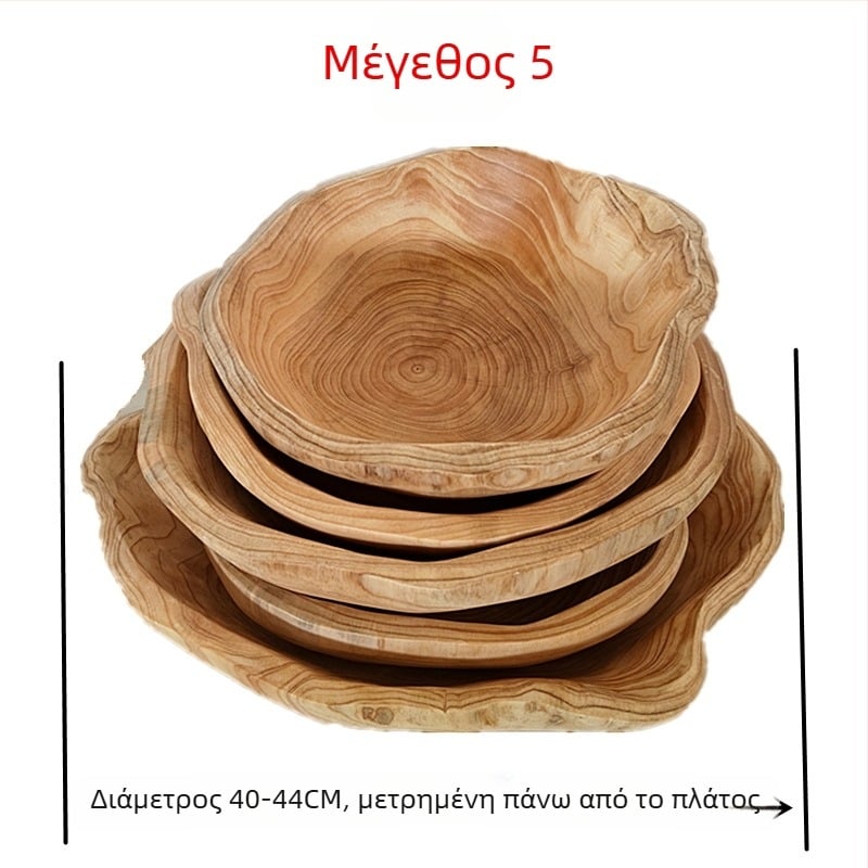 Ξύλινο πιάτο φρούτων σε στυλ Wabi-Sabi με χάραξη ριζών, ρετρό σχεδιασμός • Wood Art Years • premium ποιότητα • άνοιξη 2025