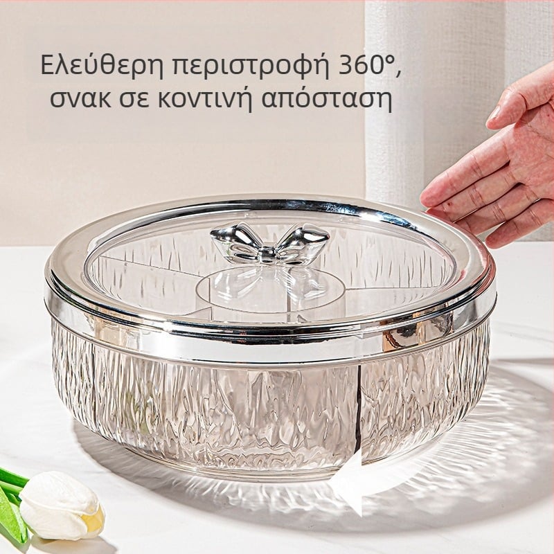 Πλαστικός περιστρεφόμενος δίσκος φρούτων για σαλόνι – απλό στυλ, πιατέλα φρούτων και σνακ, κυκλοφόρησε το 2025