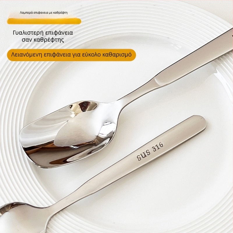 Κουτάλι σούπας από ανοξείδωτο χάλυβα 316, παχυνμένος τετράγωνος κεφαλή, μοτίβ Bear Family, καθρέπτισμα φινίρισμα, Worthbuy μάρκα