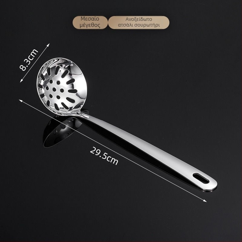 Deep Dragon ανοξείδωτο κουτάλι μαγειρικής με αντιολισθητική λαβή, θερμοανθεκτικό και αντι-κάψιμο, μακριά λαβή