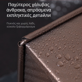 Ορθογώνιο καλούπι ψωμιού από ανθρακούχο ατσάλι με κυματοειδή επιφάνεια, αντικολλητική επίστρωση και καπάκι