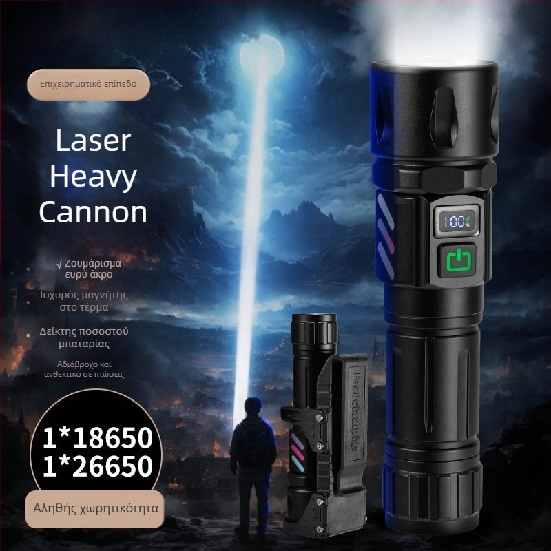 Χειροκίνητος φακός για εξωτερική χρήση, μοντέλο W5239, σειρά W5239, μπαταρία 18650, περίβλημα από κράμα αλουμινίου