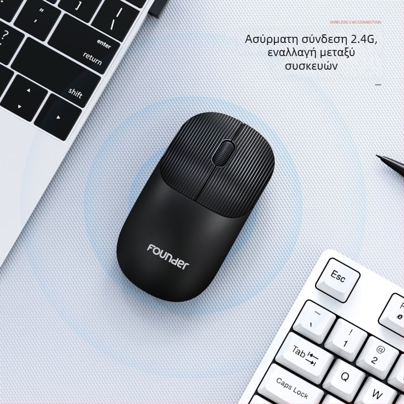 Lenovo ThinkPlus WL300 Ασύρματο οπτικό ποντίκι 2.4G, 2400 DPI, 3 κουμπιά, USB, Συμβατό με επιτραπέζιους υπολογιστές