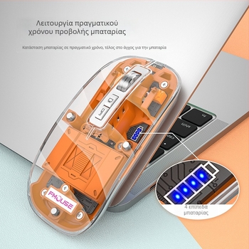 M133 Bluetooth ποντίκι με τρεις λειτουργίες, αθόρυβο και επαναφορτιζόμενο, 2400dpi, USB, 5 κουμπιά, ασύρματο 2.4GHz, εμβέλεια 10μ