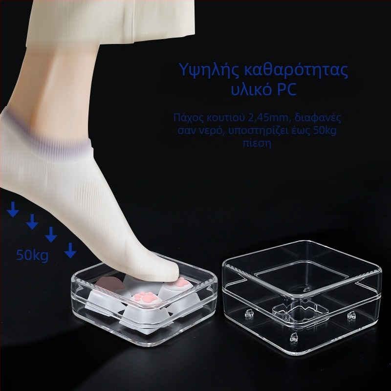 Δοκιμαστής διακοπτών πληκτρολογίου από κρυστάλλινο PC, μηχανικός άξονας με πράσινο άξονα, υποστηρίζει 4+ ασύρματες συσκευές και προσαρμοζόμενη θήκη καπακιών πλήκτρων