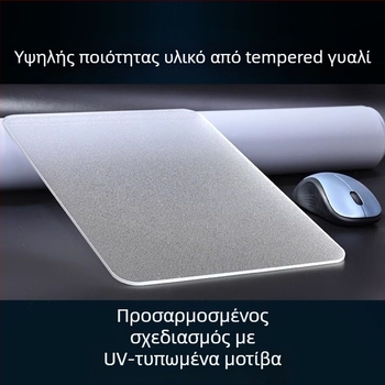 Γυάλινο μαξιλαράκι για ποντίκι με αντιολισθητική επιφάνεια, μονής όψης, με εκτυπωμένο λογότυπο, προσαρμόσιμο, μοντέλο SBD-6988