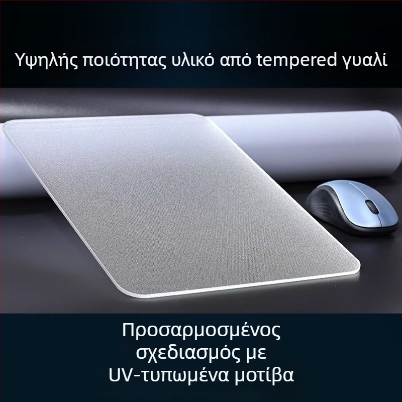 Γυάλινο μαξιλαράκι για ποντίκι με αντιολισθητική επιφάνεια, μονής όψης, με εκτυπωμένο λογότυπο, προσαρμόσιμο, μοντέλο SBD-6988