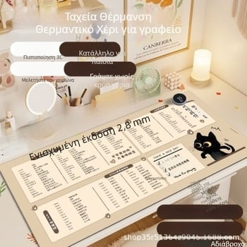 Θερμαινόμενη επιφάνεια γραφείου με αλουμινένιο στοιχείο θέρμανσης, 220V, 80W, ευφυής έλεγχος θερμοκρασίας, Kairu Shark