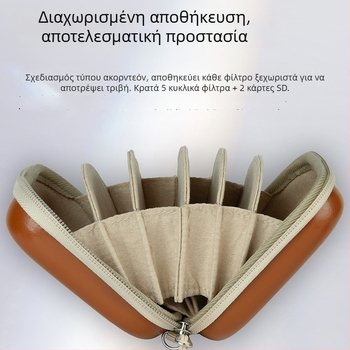 Haida Κυκλική Τσάντα Φίλτρων — Νέο σετ φιλτρών, παγκόσμια συμβατότητα με βάση τύπου bayonet, Οργανωτής αποθήκευσης για φίλτρα κάμερας, Προσαρμοσμένα δείγματα